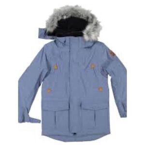 Polarn O Pyret Ski Jacket Faux Fur Hood Sz 122cm (6-7)
